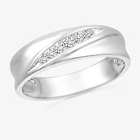 Mens 5MM 1/6 CT. T.W. Natural White Diamond 10K Gold Wedding Band