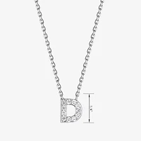 Womens 1/10 CT. T.W. Cubic Zirconia Sterling Silver Round 18 Inch Pendant Necklace