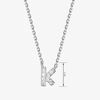 Womens 1/10 CT. T.W. Cubic Zirconia Sterling Silver Round 18 Inch Pendant Necklace