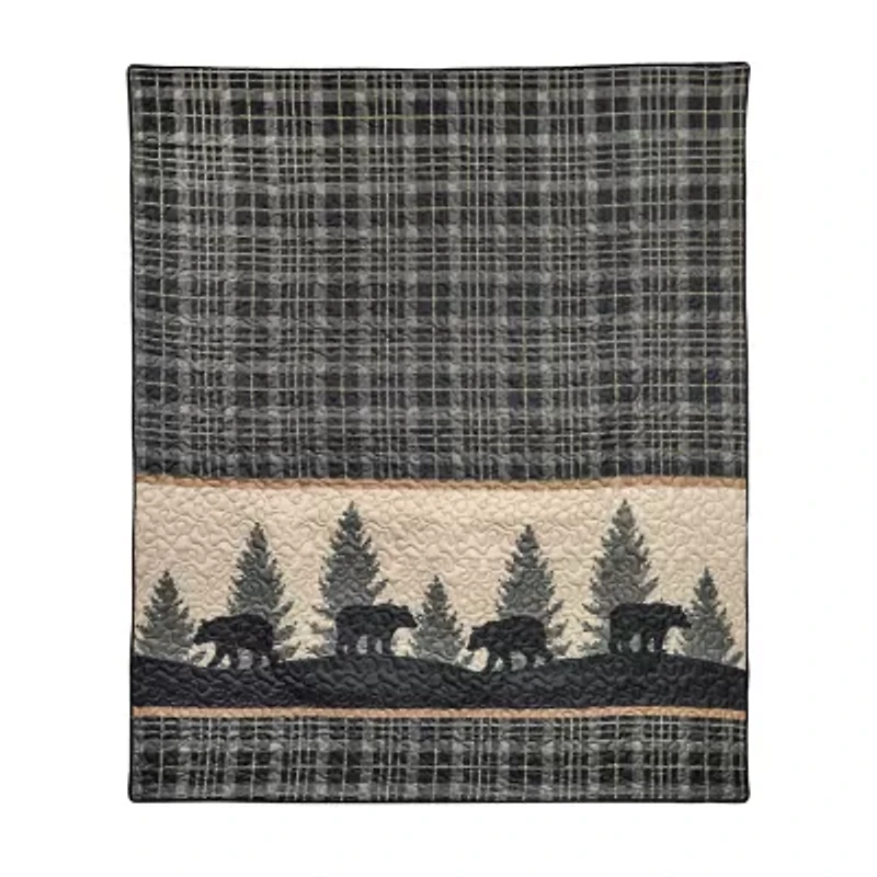 Donna Sharp Bear Walk Plaid Washable Reversible Midweight Throw