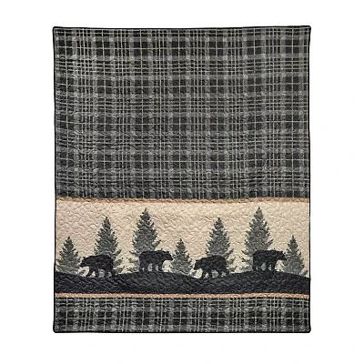 Donna Sharp Bear Walk Plaid Washable Reversible Midweight Throw