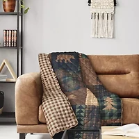 Your Lifestyle By Donna Sharp Brown Bear Cabin Washable Reversible Lightweight Throw