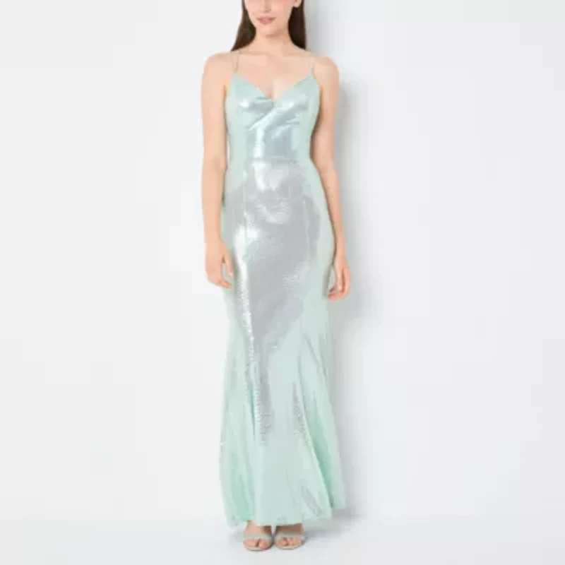 Speechless Womens Sleeveless Fitted Gown Juniors