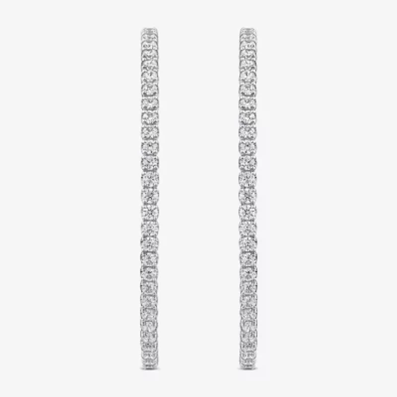 (G / SI1-SI2) 5 CT. T.W. Lab Grown White Diamond 10K and 14K or Yellow Gold 56.4mm Hoop Earrings