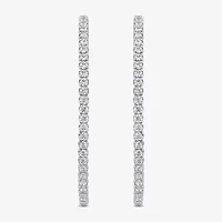 (G / SI1-SI2) 5 CT. T.W. Lab Grown White Diamond 10K and 14K or Yellow Gold 56.4mm Hoop Earrings