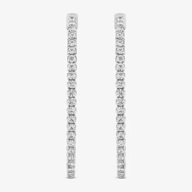 (G / SI1- SI2) 2 CT. T.W. Lab Grown White Diamond 10K or Yellow Gold 41.2mm Oval Hoop Earrings