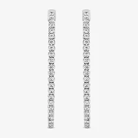 (G / SI1- SI2) 2 CT. T.W. Lab Grown White Diamond 10K or Yellow Gold 41.2mm Oval Hoop Earrings