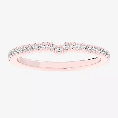 (G-H / Si1-Si2) Womens 1/6 CT. T.W. Lab Grown White Diamond 14K Gold Wedding Band
