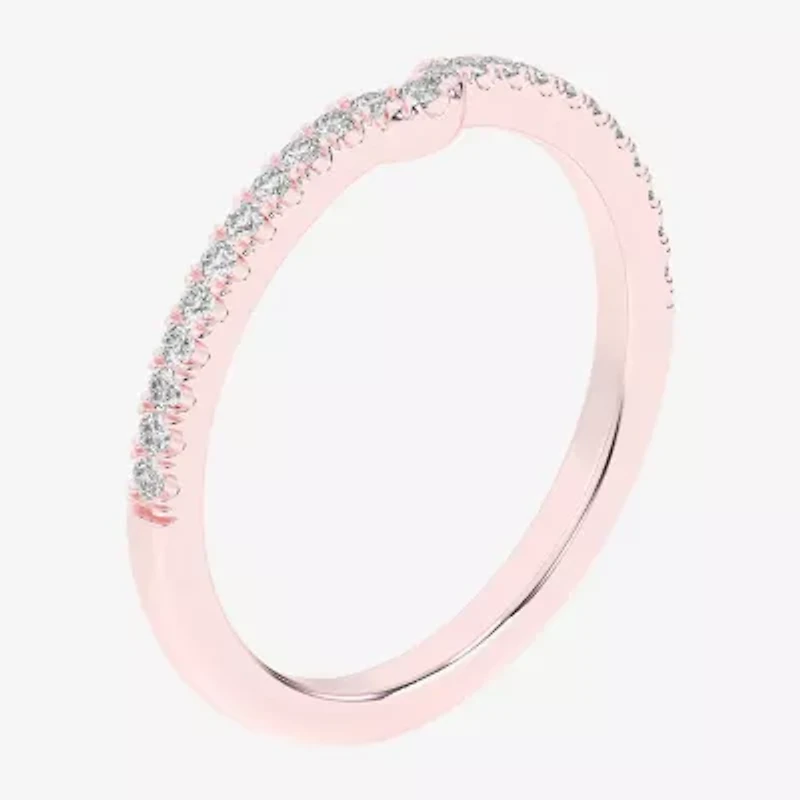 (G-H / Si1-Si2) Womens 1/6 CT. T.W. Lab Grown White Diamond 14K Gold Wedding Band