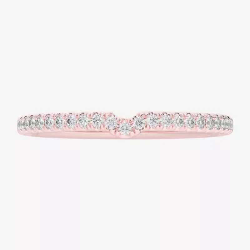 (G-H / Si1-Si2) Womens 1/6 CT. T.W. Lab Grown White Diamond 14K Gold Wedding Band