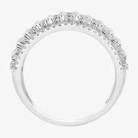 Effy Final Call Womens Natural White Diamond Sterling Silver Band