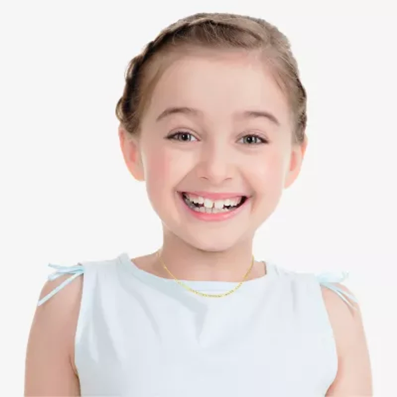 Girls 14K Gold 15 Inch Figaro Chain Necklace