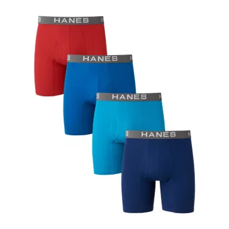 Hanes Ultimate Comfort Flex Fit Ultra Soft Mens 4 Pack Boxer Briefs Ufbbb4