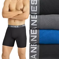 Hanes Ultimate Comfort Flex Fit Ultra Soft Mens 4 Pack Boxer Briefs Ufbbb4