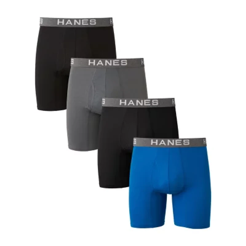 Hanes Ultimate Comfort Flex Fit Ultra Soft Mens 4 Pack Boxer Briefs Ufbbb4