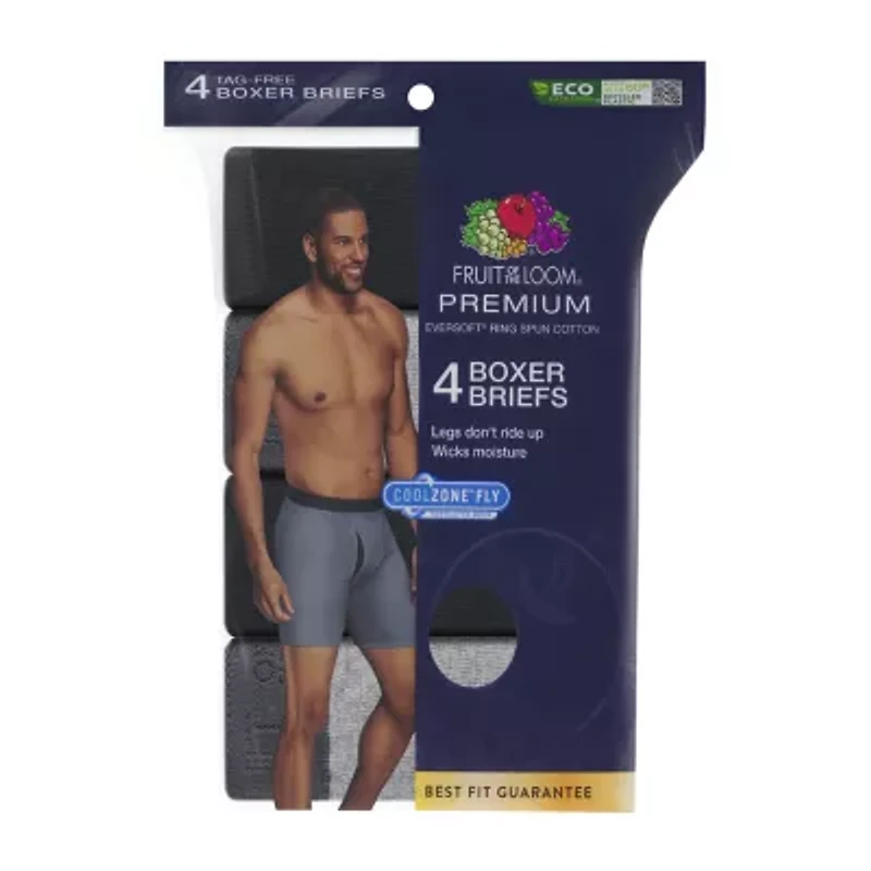 Fruit of the Loom Cool Zone Fly Mens 4 Pack Boxer Briefs Jc4bl7c
