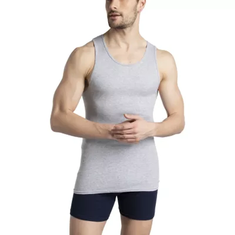 Fruit of the Loom Premium Cotton Mens Round Neck Sleeveless 4 Pack Tank