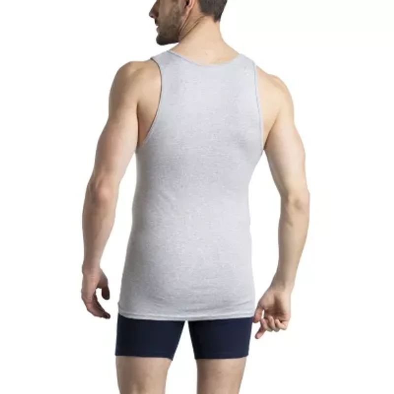 Fruit of the Loom Premium Cotton Mens Round Neck Sleeveless 4 Pack Tank