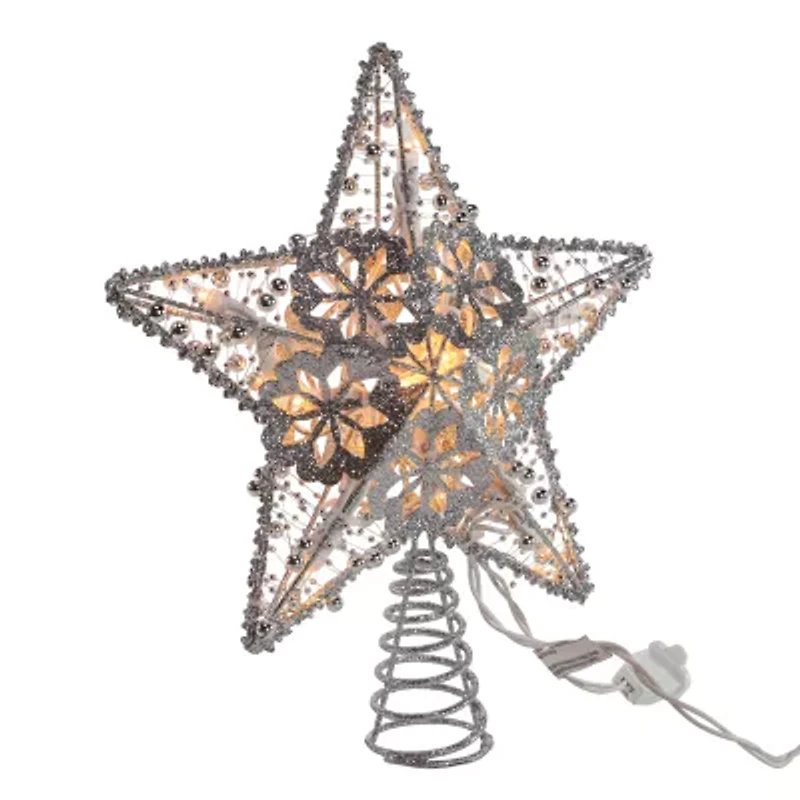Kurt Adler 11" Silver Star Christmas Tree Topper