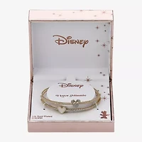 Disney Classics Womens Cubic Zirconia Pure Silver Over Brass Minnie Mouse Cuff Bracelet