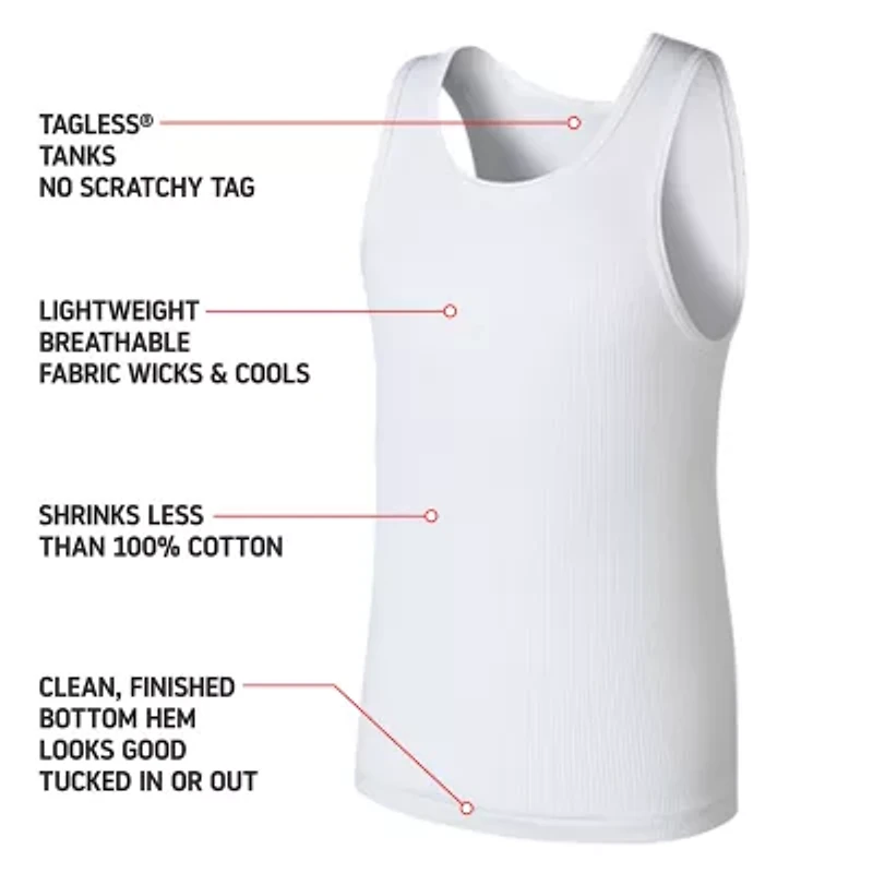 Hanes Ultimate Little & Big Boys 5 Pack U Neck Lightweight Tank