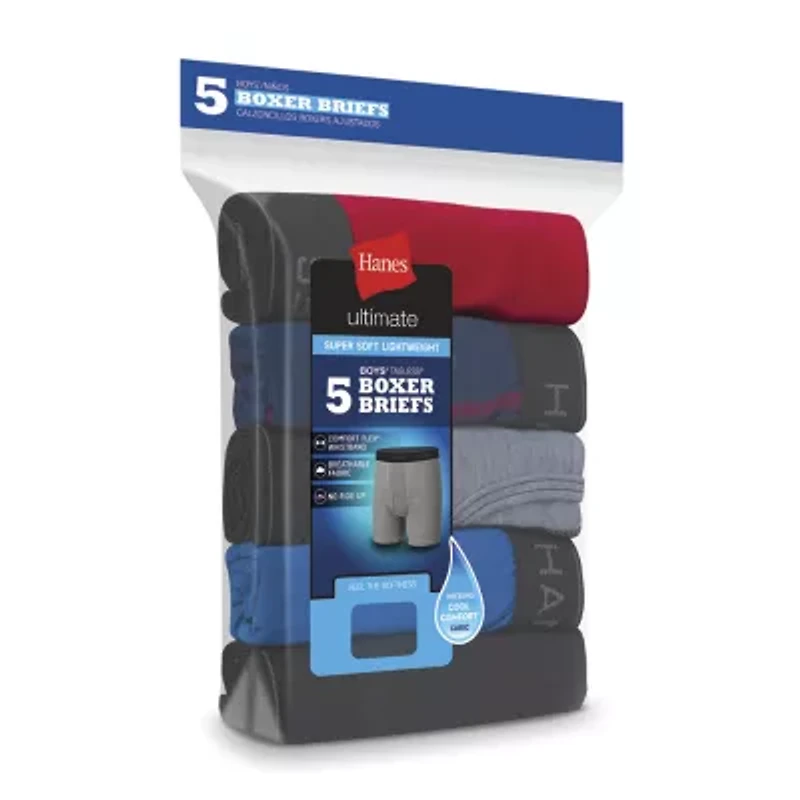 Hanes Ultimate Little & Big Boys 5 Pack Boxer Briefs