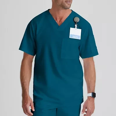 Grey's Anatomy™ by Barco Classic Grt091 Evan 2-Pocket Mens Big and Tall V Neck Short Sleeve Moisture Wicking Scrub Top