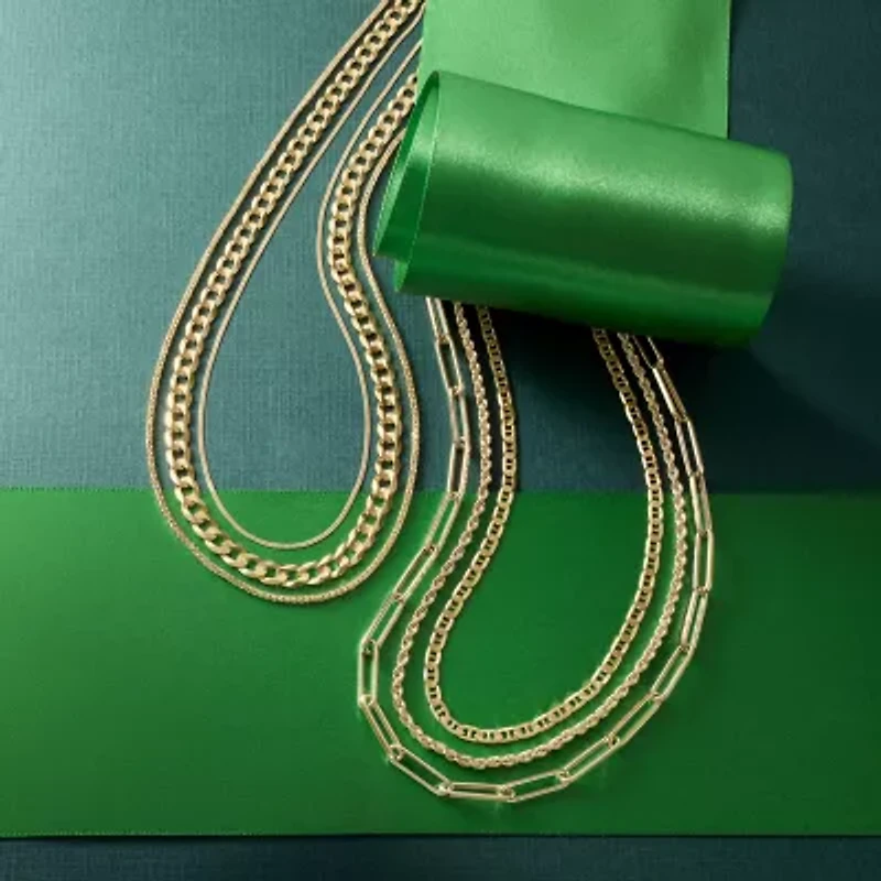 Mens 14K Gold 24 Inch Curb Chain Necklace