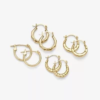 Womens 14K Gold 12mm Round Hoop Earrings
