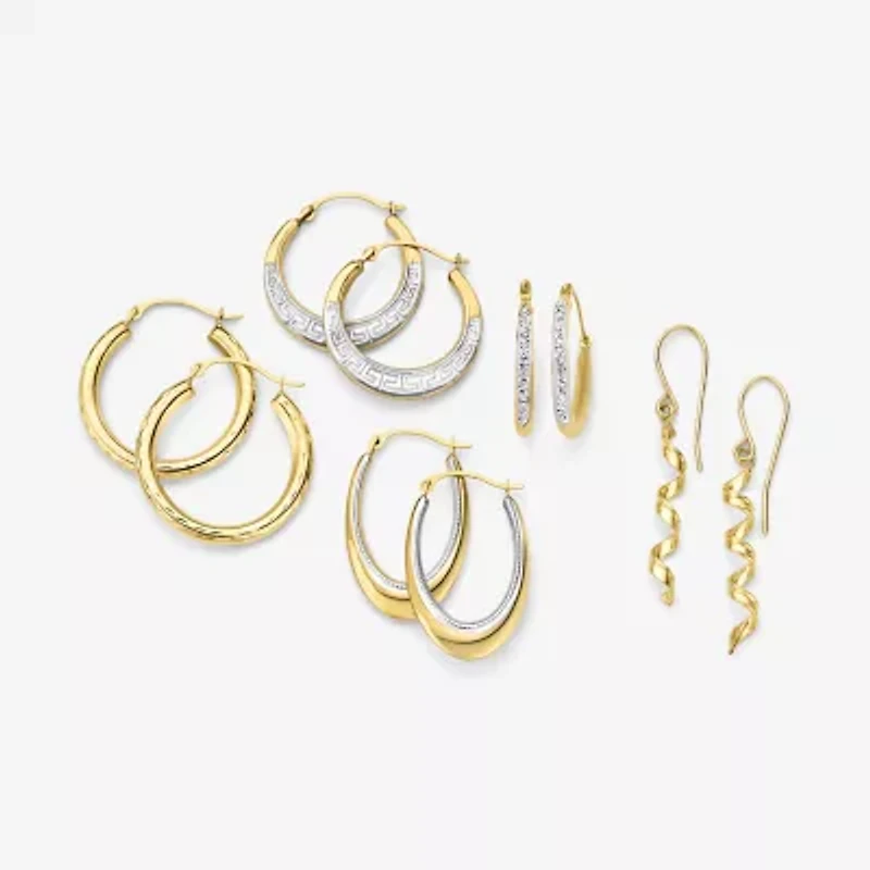 Womens 10K Gold 22mm Round Hoop Earrings