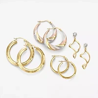 14K Gold Star-Cut Hoop Earrings