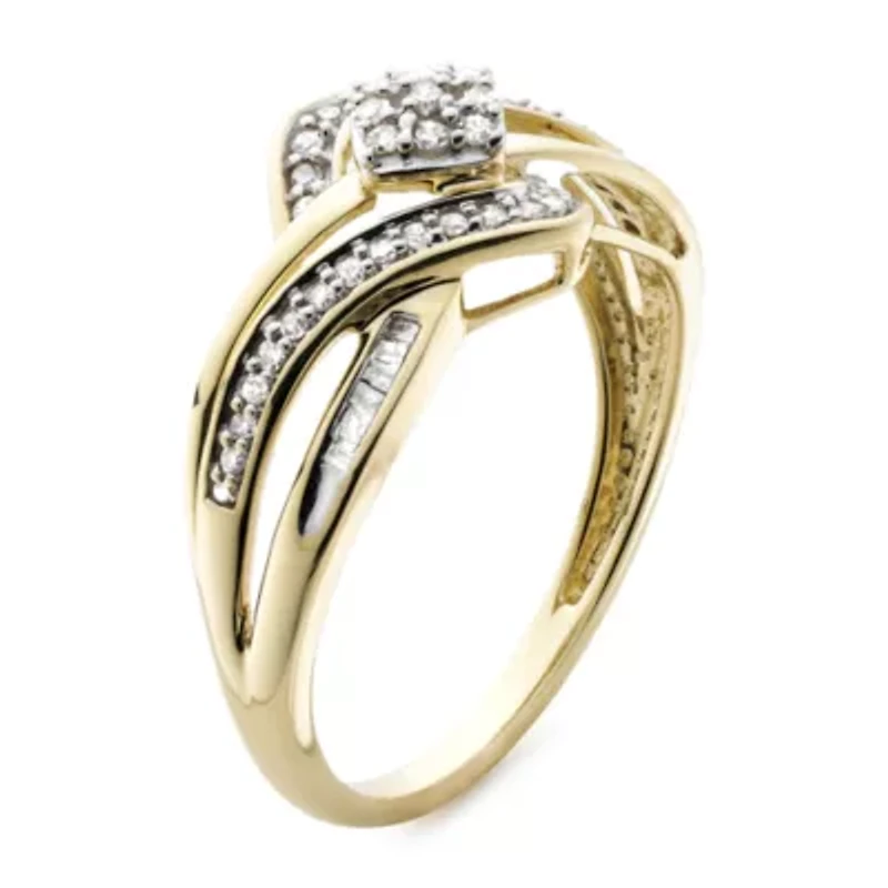 1/4 CT. T.W. Diamond 10K Yellow Gold Bypass Ring