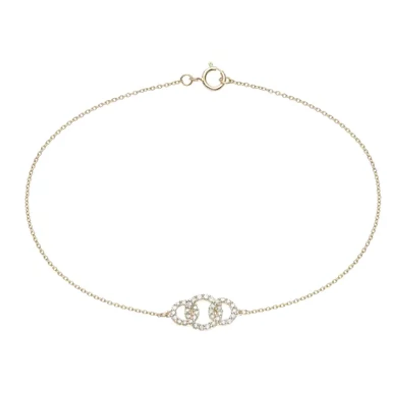 1/5 CT.T.W. Natural Diamond 14K Yellow Gold Bracelet