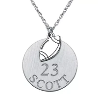 Personalized Football 20mm Pendant Necklace