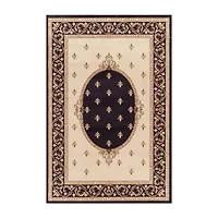 Concord Global Trading Jewel Collection Fleur De Lys Medallion Area Rug