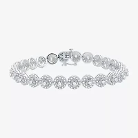 (G / Si1-Si2) Womens 5 CT. T.W. Lab Grown White Diamond 10K White Gold 7.5 Inch Tennis Bracelet