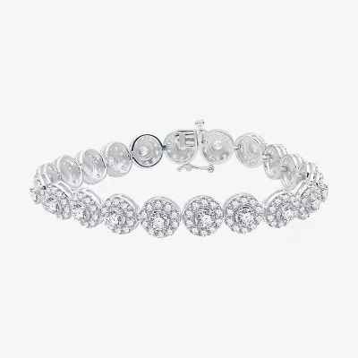 10 Ct.T.W. (H-I / I1) Womens Lab Grown White Diamond 10K White Gold 7.5 Inch Tennis Bracelet