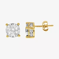 Tru Miracle 1 1/2 CT. T.W. Natural Diamond Round Stud Earrings in 14K Gold