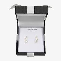 Womens Cubic Zirconia 10K Gold Drop Earrings