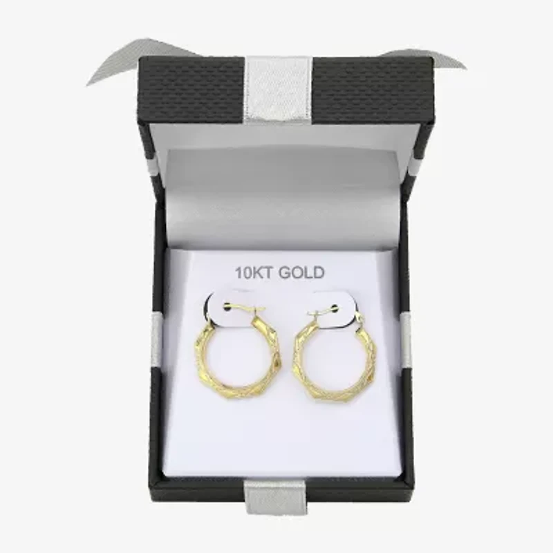 Womens 10K Gold 22.5mm Round Hoop Earrings