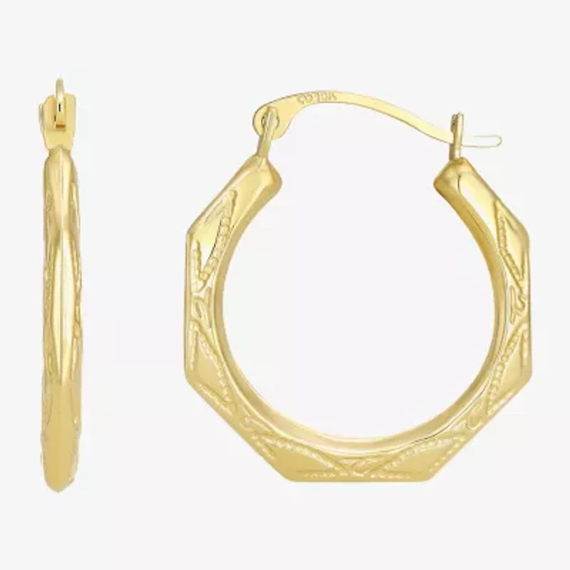 Womens 10K Gold 22.5mm Round Hoop Earrings