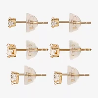 Childs 14K Gold Cubic Zirconia Stud Earring Set