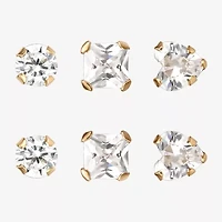 Childs 14K Gold Cubic Zirconia Stud Earring Set