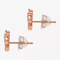 Disney Collection Cubic Zirconia 14K Gold Over Silver 8.9mm Minnie Mouse Stud Earrings