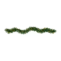 Nearly Natural 9ft. Christmas Pine Artificial Garland With 50 Warm White Led Lights Pre-Lit Wreath