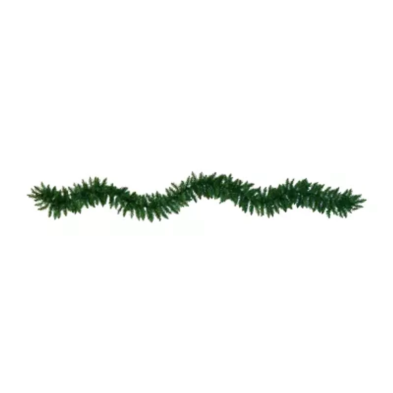Nearly Natural 9ft. Christmas Pine Artificial Garland With 50 Warm White Led Lights Pre-Lit Wreath
