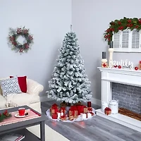 Nearly Natural Foot Flocked Fir Christmas Tree