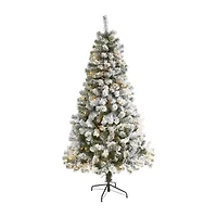 Nearly Natural Foot Flocked Fir Christmas Tree
