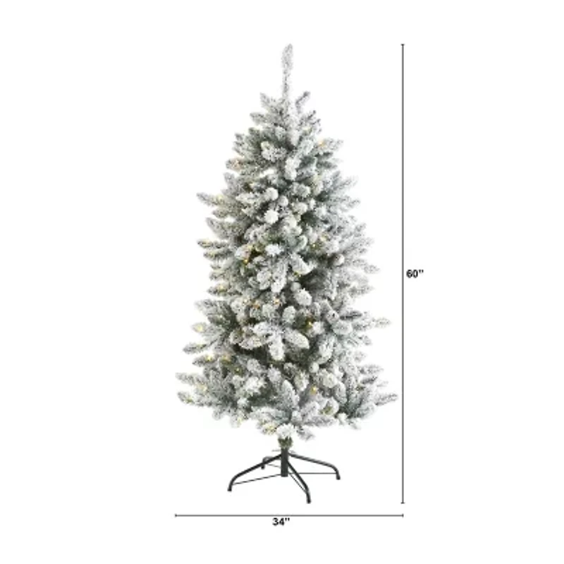 Nearly Natural Foot Flocked Fir Christmas Tree
