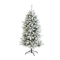 Nearly Natural Foot Flocked Fir Christmas Tree